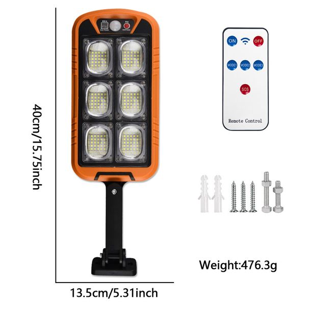Solární integrované pouliční světlo s lidským snímáním zahradního světla super jasné LED zahradní světlo na dálkové ovládání nástěnného osvětlení pro domácnost_voghion.com