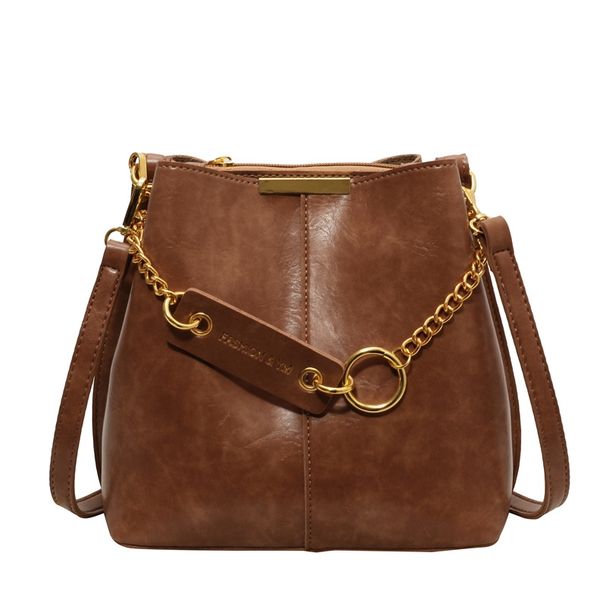 Borsa da donna nuova borsa a secchiello portatile a tracolla monospalla semplice moda invernale_voghion.com