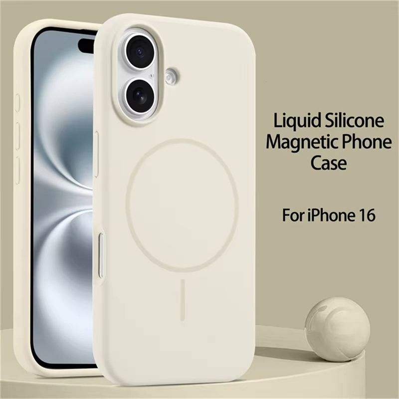 Smūgiams atsparus skysto silikono dėklas, skirtas „iPhone 16 15 14 11 13 12 Pro Max Plus“ magnetiniam belaidžio įkrovimo dangteliui_voghion.com