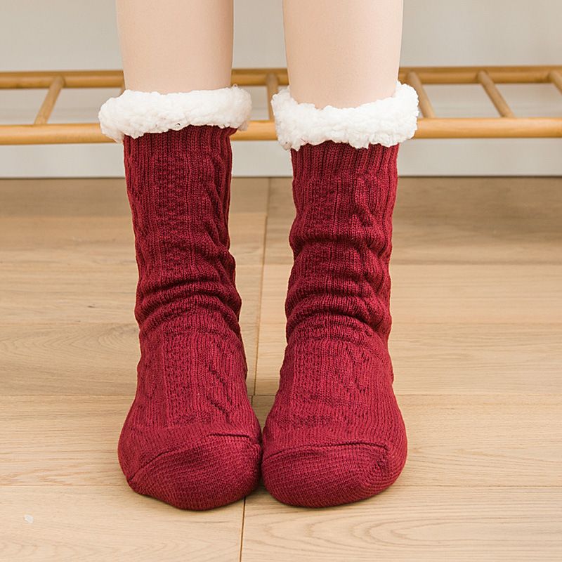 Socks Floor Socks Indoor Socks Home Socks Slippers Socks Plus Velvet Thick Autumn And Winter Snow Socks_voghion.com