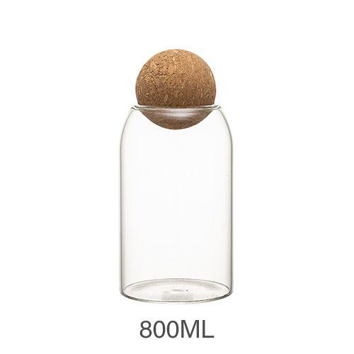 Barattolo di vetro senza piombo con coperchio Contenitore per bottiglie Contenitore per bottiglie in vetro trasparente senza piombo Tappo per bottiglie sigillato Cucina creativa in sughero_voghion.com
