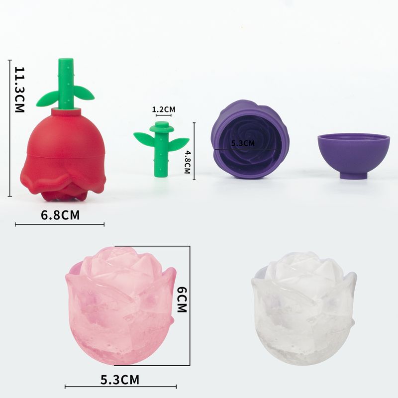 Single Rose Ice Cube Mold (Premium Whiskey & Cocktail Ice, Facial Ice Therapy - BPA-Free Silicone, Easy Release, Dishwasher Safe)​_voghion.com