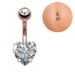 Piercing all'ombelico con zircone creativo a forma di cuore in stile europeo e americano, gioielli caldi_voghion.com