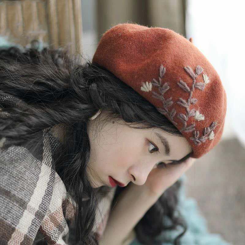 New Arrivals Women Winter Wool Warm Beret Cap Female French Painter Hat_voghion.com