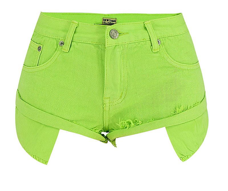 Pantaloni scurți din denim pentru femei, talie joasă, stil decadent, lejer, elastici, cu buzunare ondulate, pentru plajă, roz macaron_voghion.com