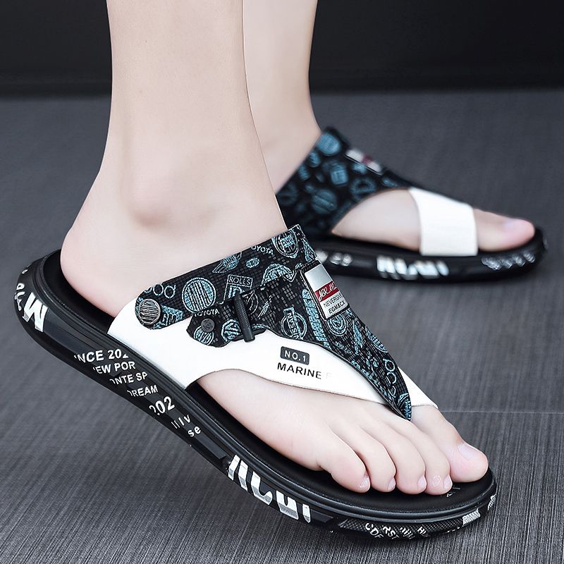 Guofeng, pantoufles de l'année du Loong, tongs décontractées chics chinoises pour hommes en été_voghion.com