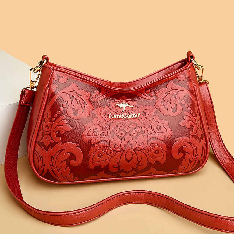 2024 Neue Umhängetasche für Damen mit einer Schulter, Frühjahr/Sommer, geprägte Handtasche für Mütter mittleren Alters, einfache und vielseitige kleine Tasche_voghion.com