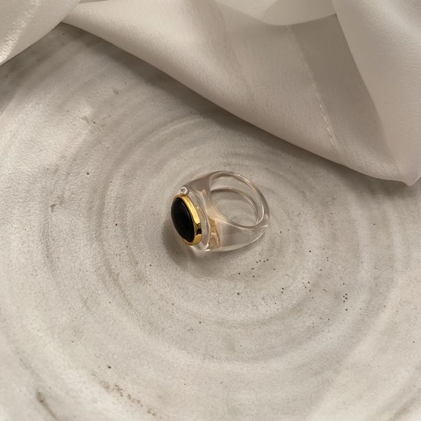 French Romantic Niche Design Elegant Blogger Same Style High-end Simple Resin Brown Ring_voghion.com