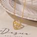Double Layered Water Droplet Pendant Necklace With Fashionable And Personalized Letters, Peach Heart Set With Diamonds, Layered With Collarbone Chain_voghion.com