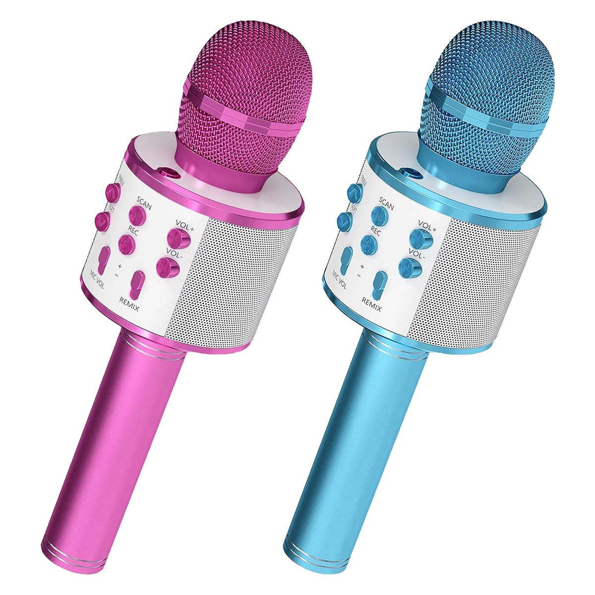 5 Core Bluetooth Wireless Karaoke Microphone 2Pcs All-in-One Portable Handheld Mic with Speaker Recorder Microfono Inalambrico - WM SPK PNK+BLU_voghion.com