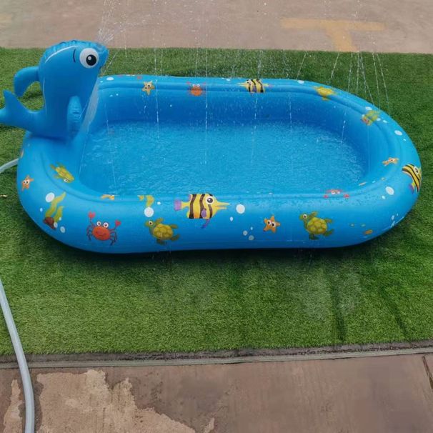 Tobogán acuático inflable con forma de dinosaurio para niños, piscina infantil, piscina con aspersores, juego de juguetes para piscina_voghion.com
