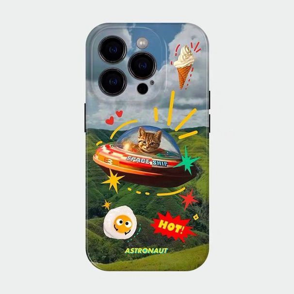 Astronaut Cat Film 2-in-1 Phone Case 15pm Note13P40Mate60Pro Hard Soft Shell_voghion.com