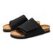 LAGER Kork Hausschuhe Trendy Student Slide Sandalen Herren Strand Schuhe Nubuk Leder_voghion.com