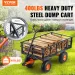 VEVOR Dump Cart, Metal Garden Dump Cart With Easy To Assemble Frame, Dump Wagon With 2-in-1 Convertible Handle, Utility Wheelbarrow 400 Lbs Capacity_voghion.com