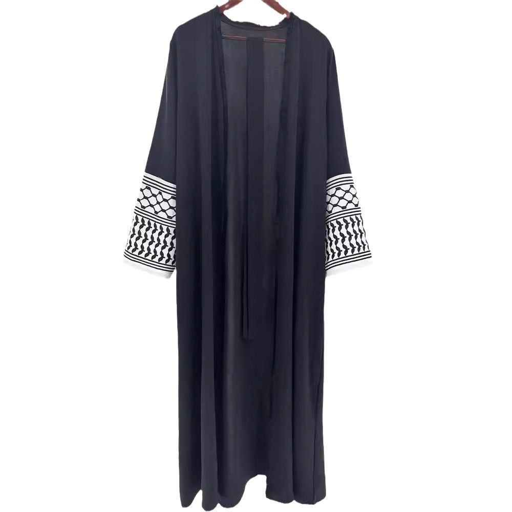 Damenbekleidung Farbblock-Design Offene Strickjacke Polyestergewebe_voghion.com