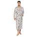 Nieuwe bedrukte badjas, lange heren revers, grote maat, verdikte nachtjapon_voghion.com