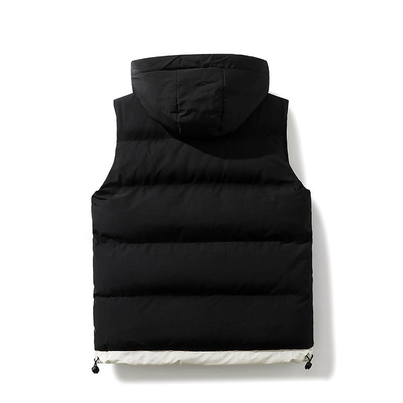 Couples High-quality Autumn And Winter New Style Small Fresh Slimming Style Color Matching Hooded Men's Vest Men's Fashion_voghion.com