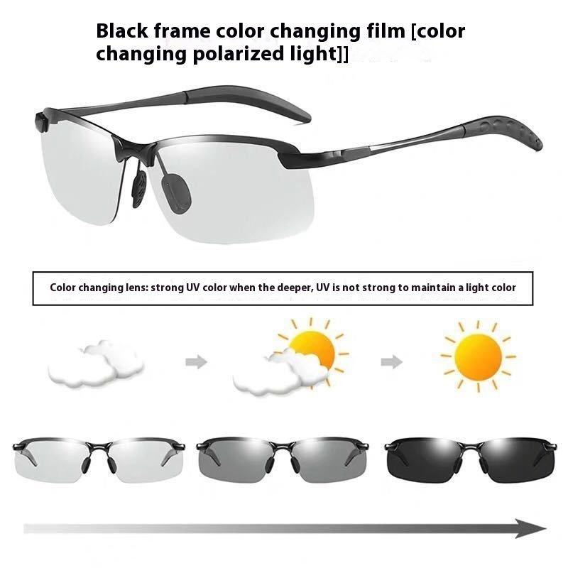New Intelligent Color Changing 3043 Polarized Sunglasses for Men's Day and Night Driving, Fishing, Night Vision Sunglasses_voghion.com
