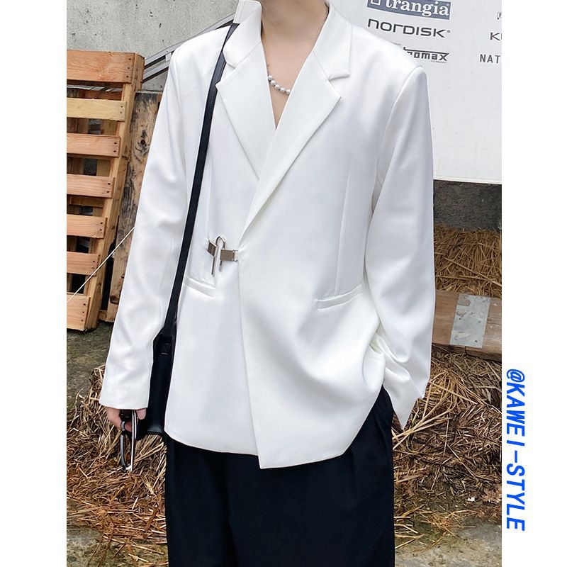 Leisure suit jacket, spring and summer design sense, niche Instagram trendy and handsome men's white suit suit_voghion.com