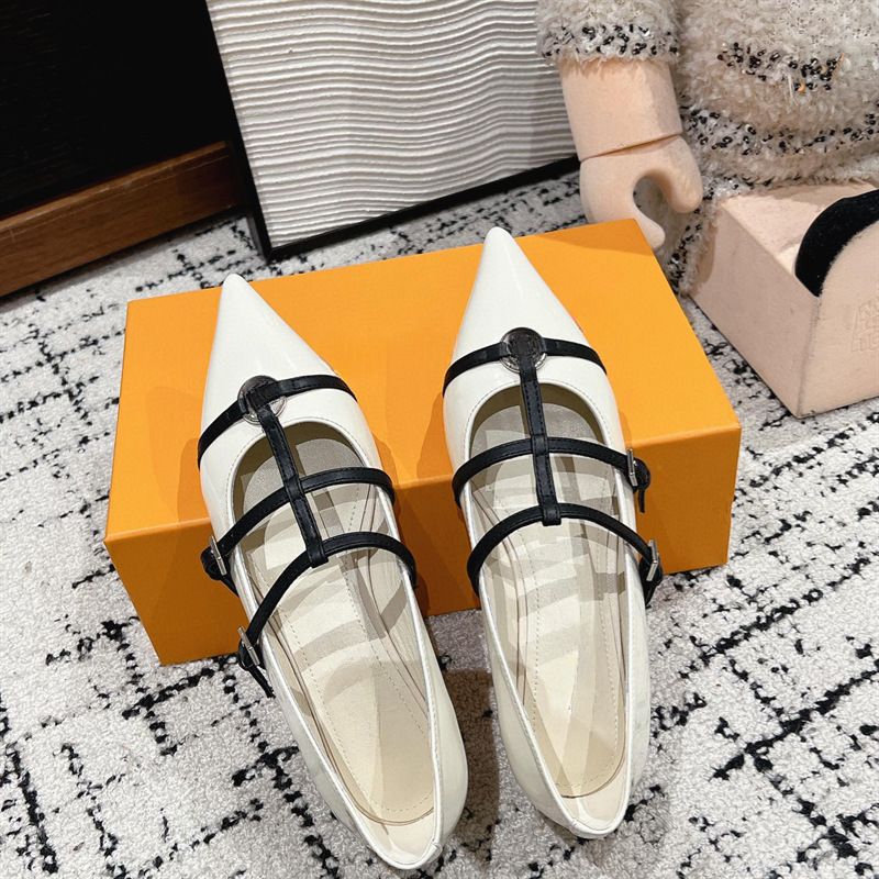 2025 neue Spitzschuh Low L Marke Elegante Stil frauen High Heel High-End Echtes Leder Flache Einzelnen schuhe_voghion.com