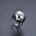 Nuova versione dell'anello a forma di palla semplice e di personalità, regolabile, unisex, con apertura a scatto. Anello da celebrità in rete._voghion.com