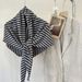 Scialle a righe in misto lana, oversize, autunno inverno, nuovo, caldo, lavorato a maglia a triangolo, sciarpa annodata da donna_voghion.com