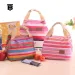 TB BHULAMTE Damen Luxus Canvas Lunchbox, gekühlt, modisch gestreift, mit Reißverschluss, isoliert, versandkostenfrei, Designer_voghion.com