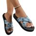 Sandalen Casual Komfort Kräiz Denim Check Einfach Fra_voghion.com
