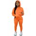 Women's Fleece-Lined Two-Piece Set With Hoodie And Large Hip Pants Casual Sports Sweatshirt Wholesale_voghion.com