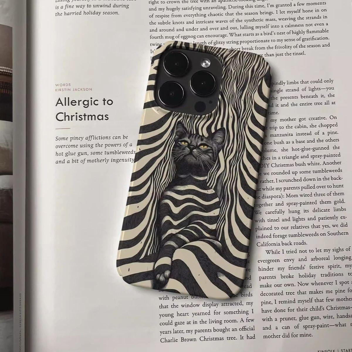 Artistic Arrogant Cat Shadow 16 Phone 15 Pro Max Light 14 Unique 13 Niche 12 11 Hard Case_voghion.com