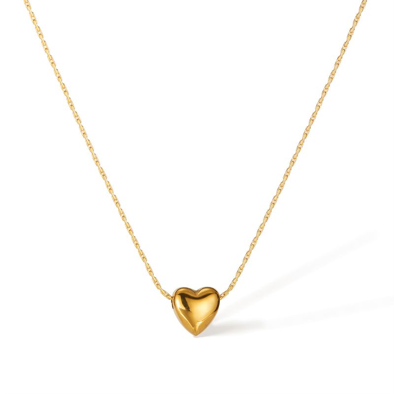 Women's Jewelry Fashion Temperament Commuter Style Necklace Stainless Steel Niche Simple Versatile Gold Plated Love Clavicle Chain_voghion.com