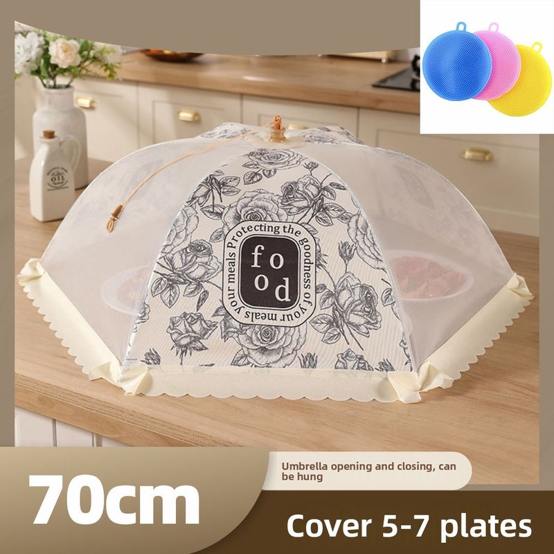 2025 New Foldable Large And Thick European Style Food Cover, Household Light Luxury Flyproof Dustproof Net_voghion.com