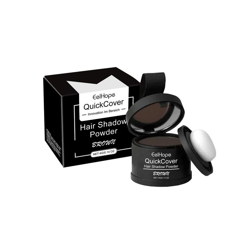 Polvere per la cura dell'attaccatura dei capelli, marrone, coprente per il cuoio capelluto, polvere per la cura dell'attaccatura dei capelli semplice e delicata, asciutta e soffice._voghion.com