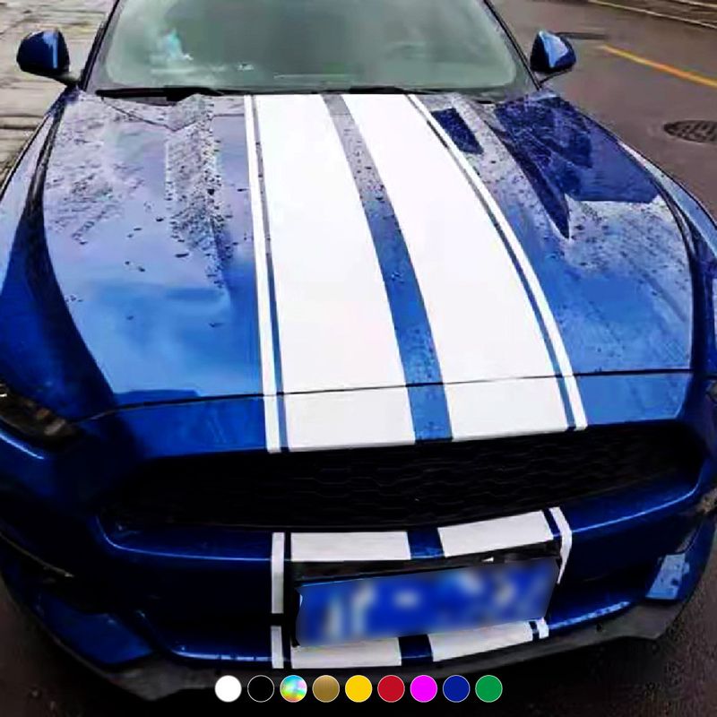 Confezione da 6 adesivi universali per tetto auto con linea parallela, decorazione per modifica cofano motore_voghion.com