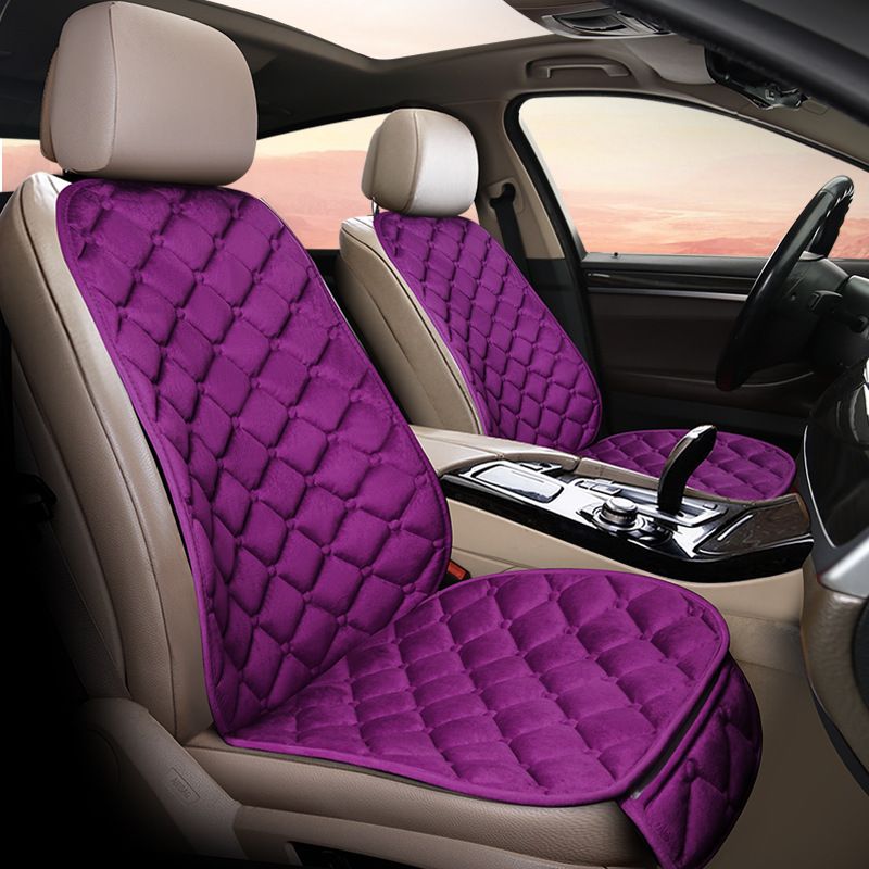Cojín de asiento de coche de invierno de felpa de diamante nuevo unisex, cojín de algodón para asiento principal del conductor, funda de asiento trasero de oficina para invierno_voghion.com