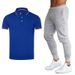 Herrkläder Sommar Pikétröja Lapel Kortärmad Företagsteam Arbetskläder Tryckt LOGO Reklam T-shirt Set_voghion.com