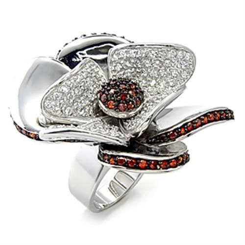 7X191 - Rhodium + Ruthenium Sterling Silver Ring with AAA Grade CZ in Garnet_voghion.com