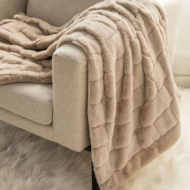 Coperta da tiro - Flanella a doppio strato ultra morbida per pisolini in ufficio e sul divano. Coperta extra spessa in peluche con texture di lusso._voghion.com