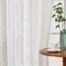 Jacquard Voile Curtains – Elegant Sheer Drapes (Rod Pocket, Light-Filtering, No-Drill, Polyester, White/Green, Multiple Sizes)_voghion.com