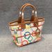 2025 New Women's Colorful Tote Genuine Leather With Canvas Basket Bag Large Capacity Garden Handbag_voghion.com