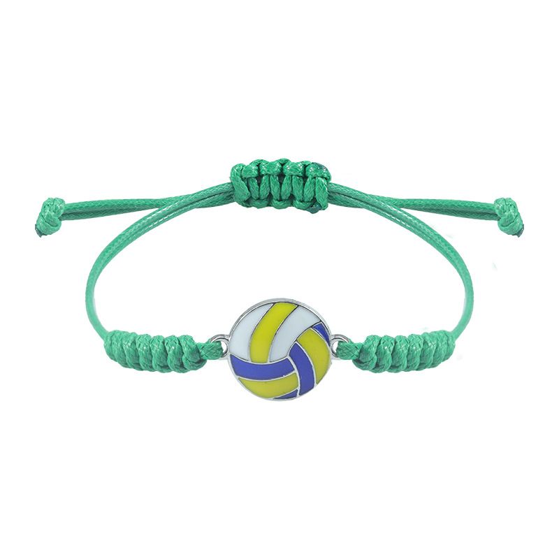 Handwoven Baseball Football Softball Volleyball Rugby Resin Braided Bracelet_voghion.com