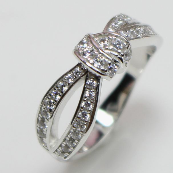 Anello con nodo a farfalla in oro rosa, nuovo, con diametro completo, per donna_voghion.com