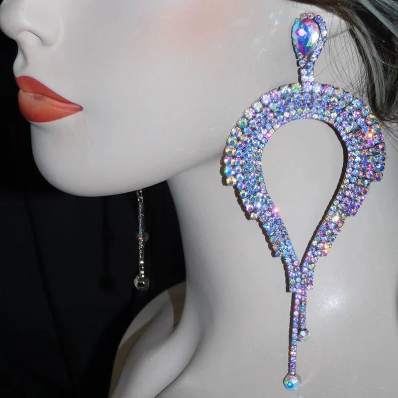 Přehnaný personalizovaný diamant v barvě AB s módními třpytivými diamanty a sexy náušnicemi s kapkami vody_voghion.com