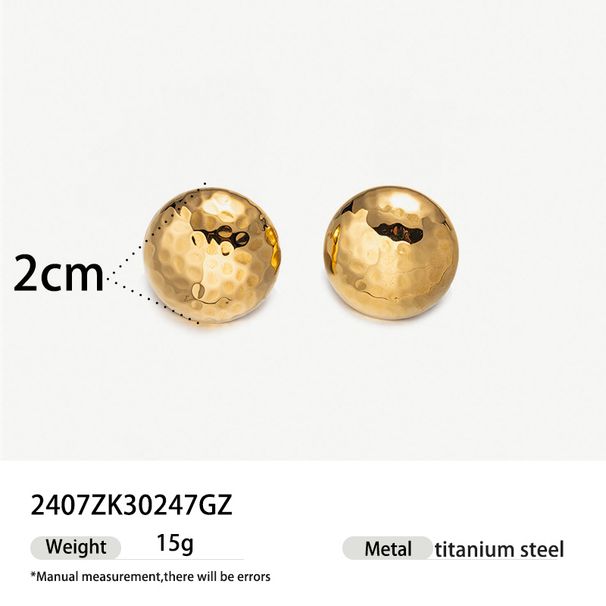 Gold Edelstahl Runde Konvexen Gewinde Ohr Studs Ins Modische Einfache Geometrische Titan Stahl Ohrringe_voghion.com
