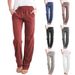 Pantaloni a gamba larga larghi rilassati con coulisse in cotone tinta unita da donna_voghion.com