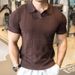 Herren-Strick-Poloshirt – Frühling/Sommer, kurzärmelig, lockere Passform, Revers, Freizeithemd_voghion.com