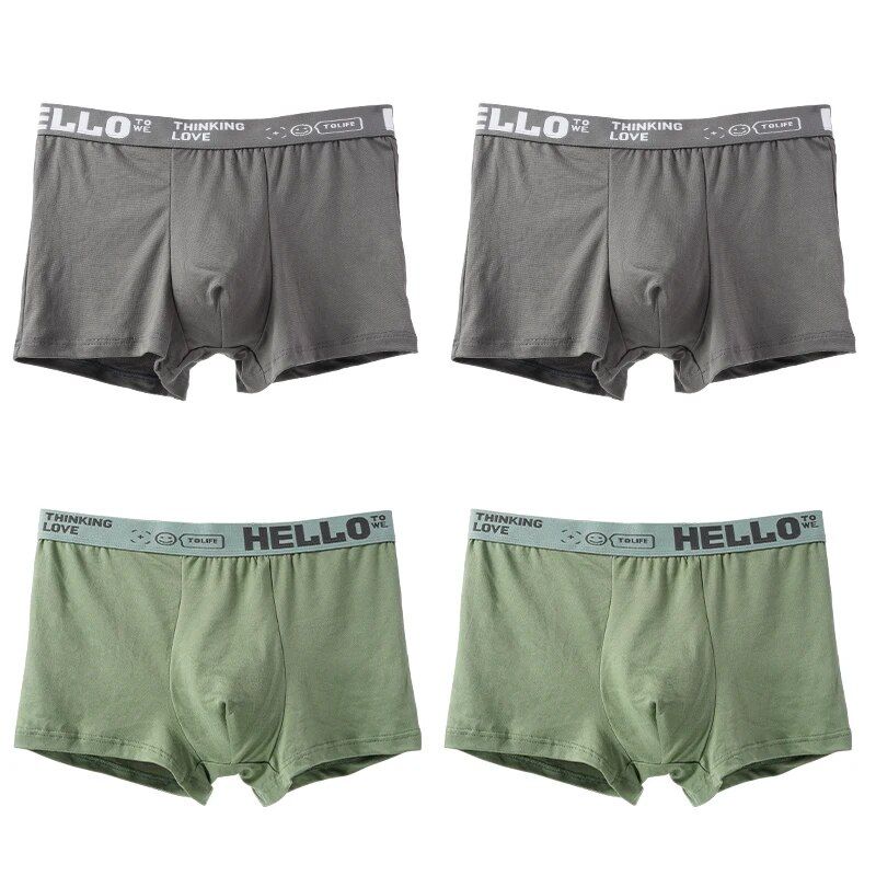 4 Pz/lotto Pantaloncini Sexy Da Uomo Plus Size Lettera Mutandine Boxer Shorts Uomo Intimo Mens Boxer Traspirante U Convesso Maschio_voghion.com