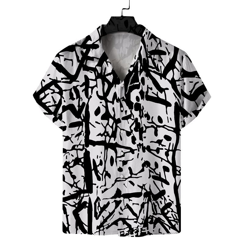 Sommer Neue Herren Bedruckte Lose Hawaiian Strand Kurzarm Hemd_voghion.com