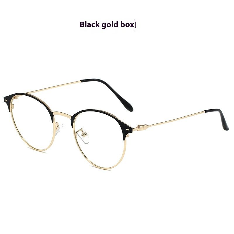 Ochelari de miopie metalici anti-lumină albastră cu schimbare de culoare 1920, lentile plate la modă pentru sprâncene cu jumătate de ramă_voghion.com