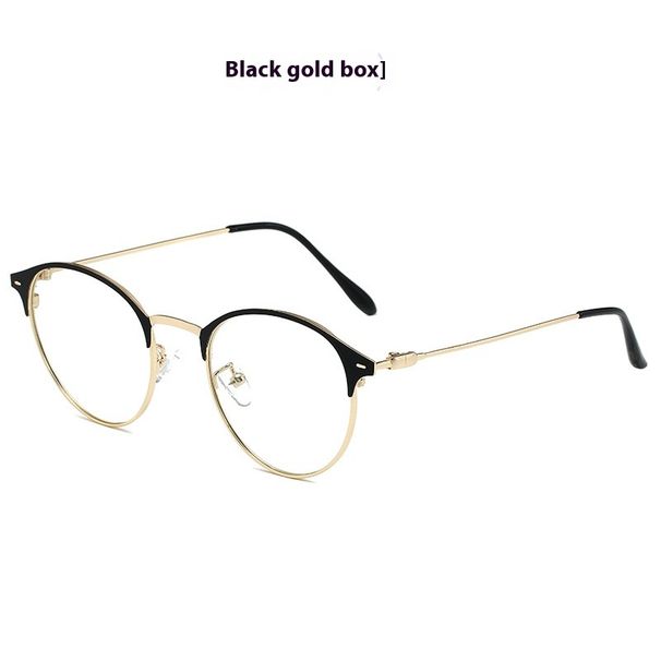 Ochelari de miopie metalici anti-lumină albastră cu schimbare de culoare 1920, lentile plate la modă pentru sprâncene cu jumătate de ramă_voghion.com